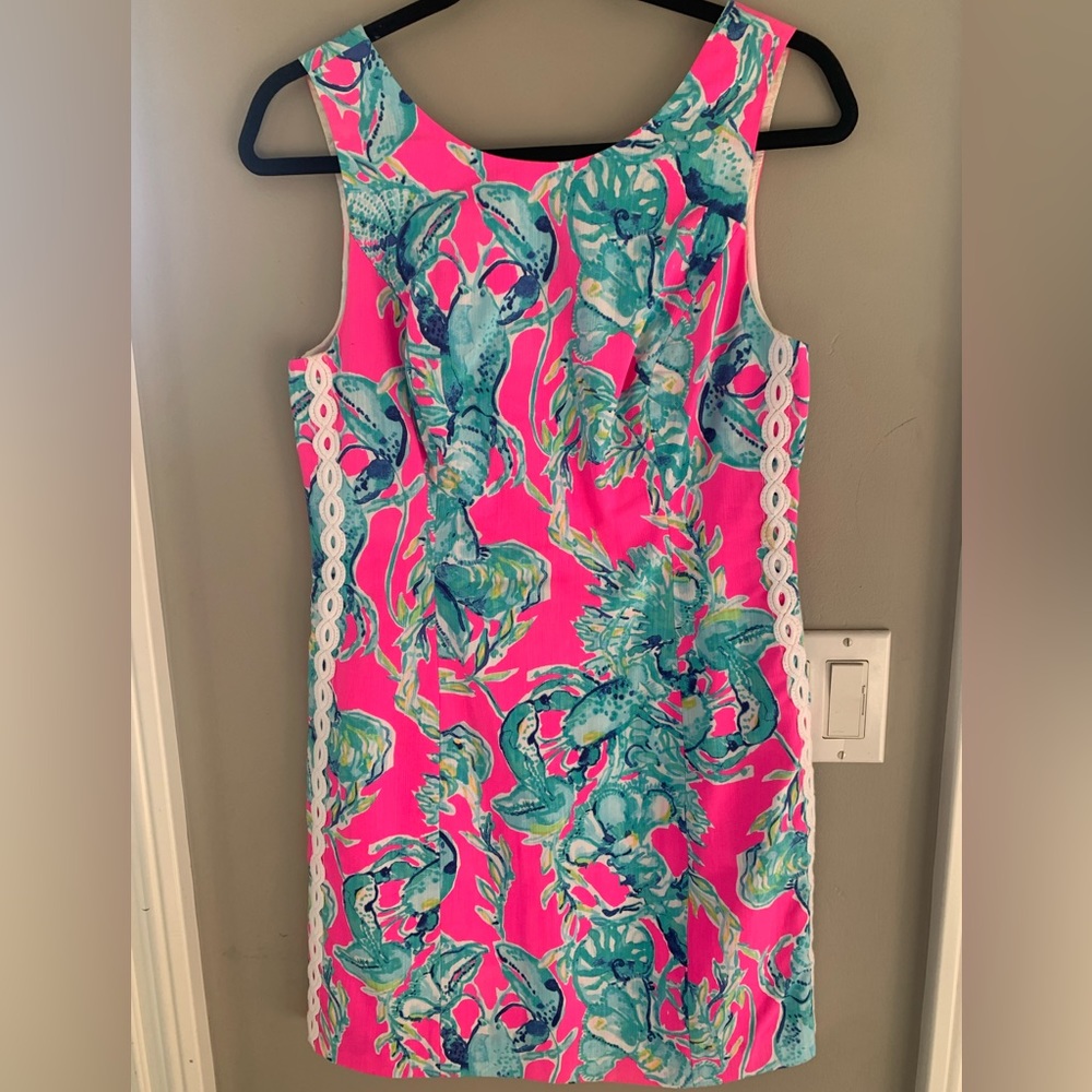 Lobster Print Lilly Pulitzer Dress with lace side detailing